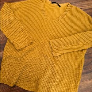 Jenni Kayne Cotton Cabin Sweater in Mustard XS